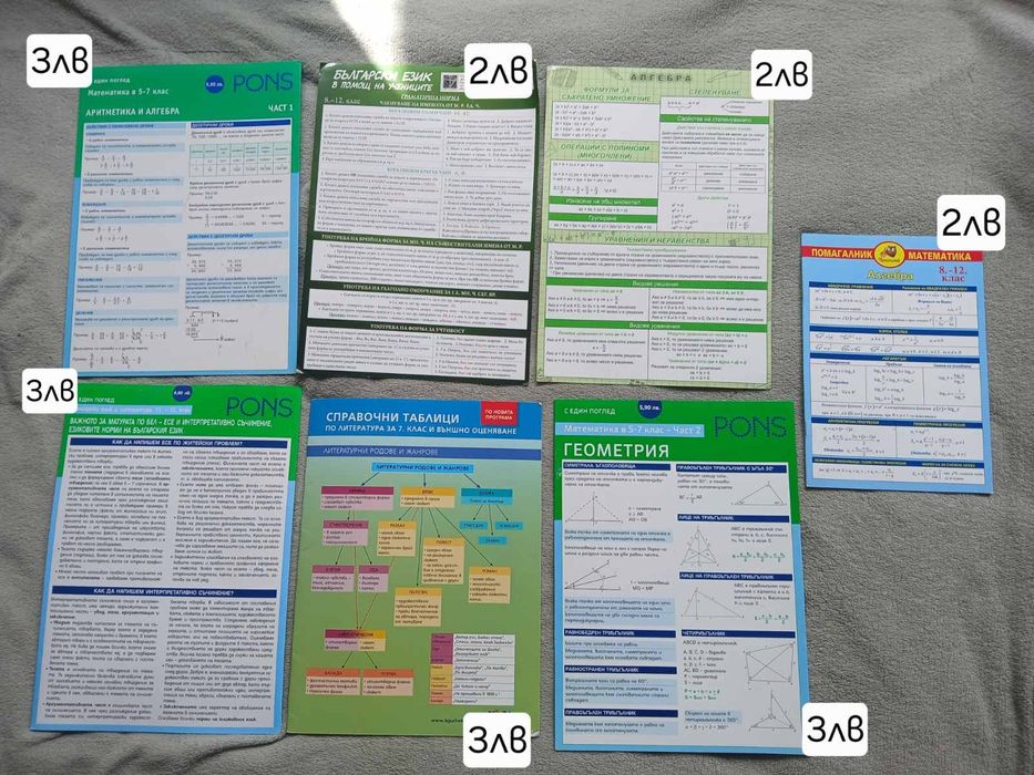 Учебници и помагала , започващи от 2лв