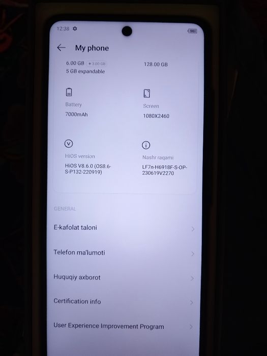 TECNO POVA 3.   6/128gb