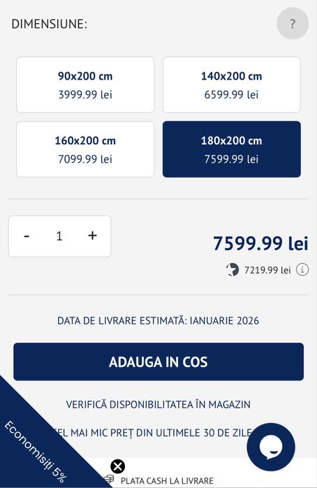 Vand saltele Dormeo noi, resigilitate.