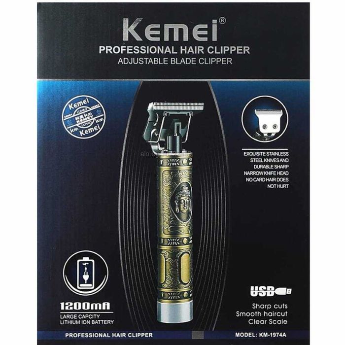 Тример за коса и брада Kemei KM-1974A, 5W