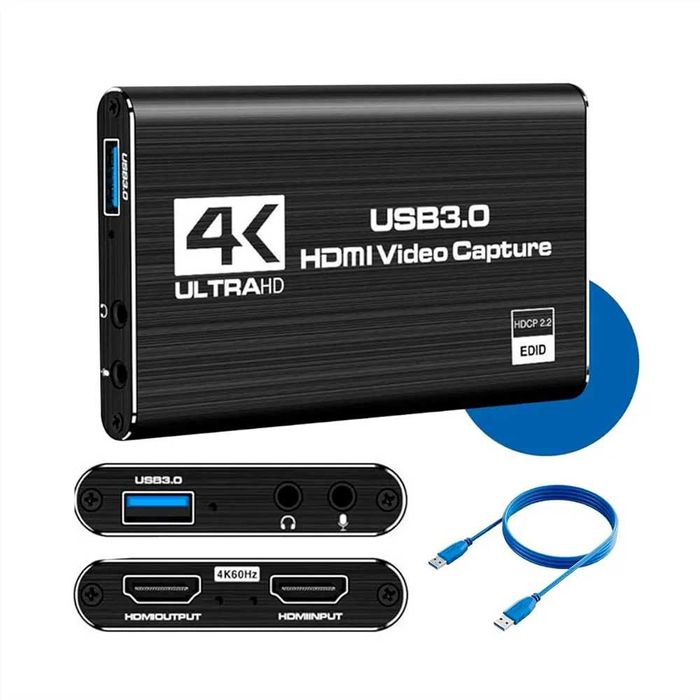Placa de captura video 1080P 60fps, USB 3.0, Loop-out HDMI