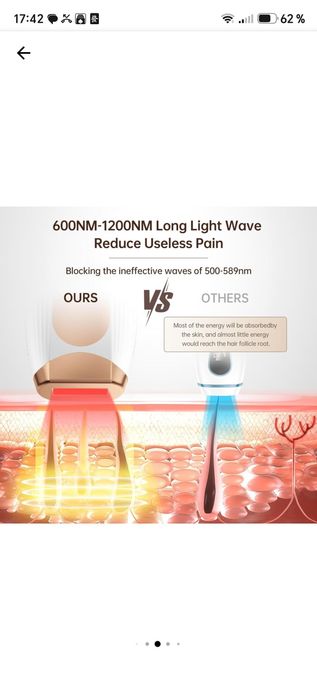 Epilator laser IPL, cu 999.900 de impulsuri luminoase, 3 moduri functionale HR/SC/RA, 9 intensitati, rapid, regenerare piele si indepartare acnee, alb