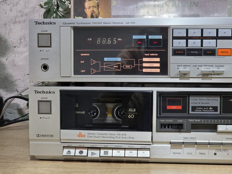Sistem audio TECHNICS,  receiver SA-150, casetofon deck  RS-B18 DBX
