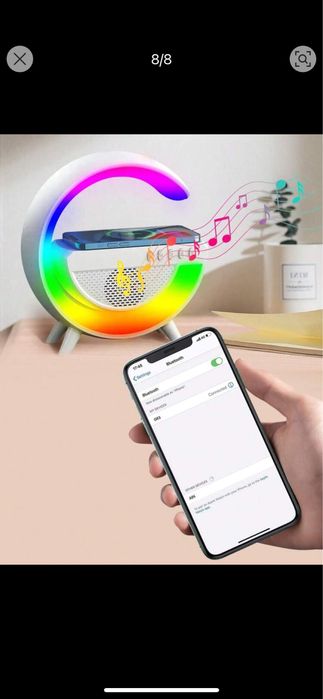 Смарт лампа 4в1.зареждане на телефон,високоговорител,лампа и будилник