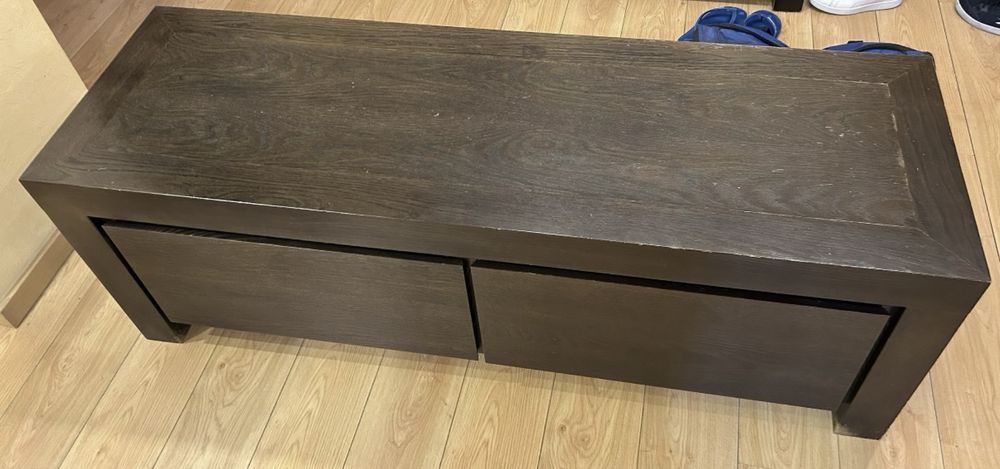 Масивен нисък шкаф – дъб, 160 х 52 х 55 см