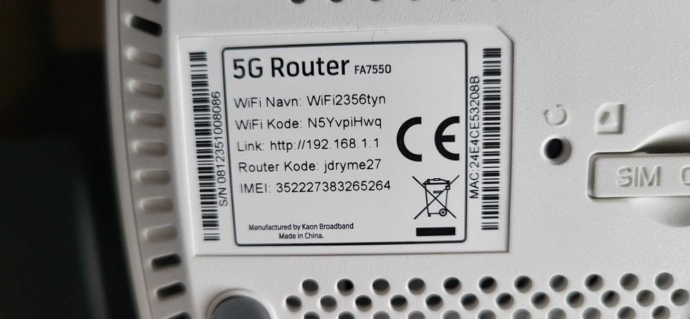 Router 5G Kaon Telenor FA7550, functional in orice retea ca nou la  cutie