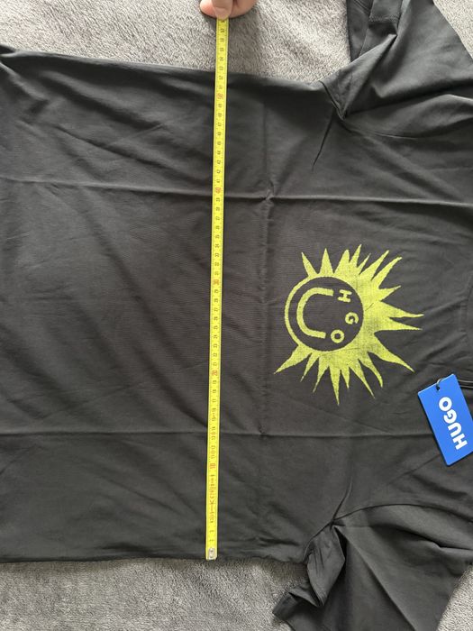 HUGO Nugix tricou barbati negru cu imprimeu marimea S nou original