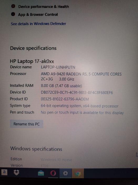 Laptop HP 17-ak00 schimb cu bicicleta