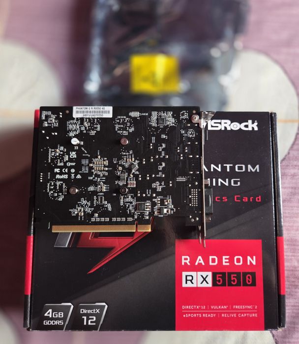 Placă video RX550 Asrock 4gb DDR5 memorie,128bit,nouă