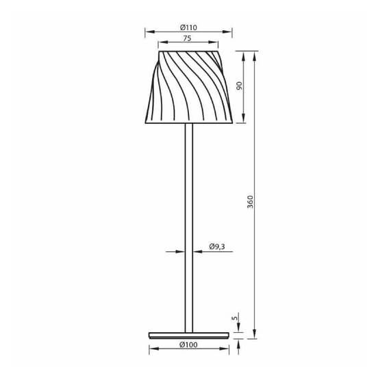 настолна безжична LED лампа с акумулаторна батерия ESTELLA LED