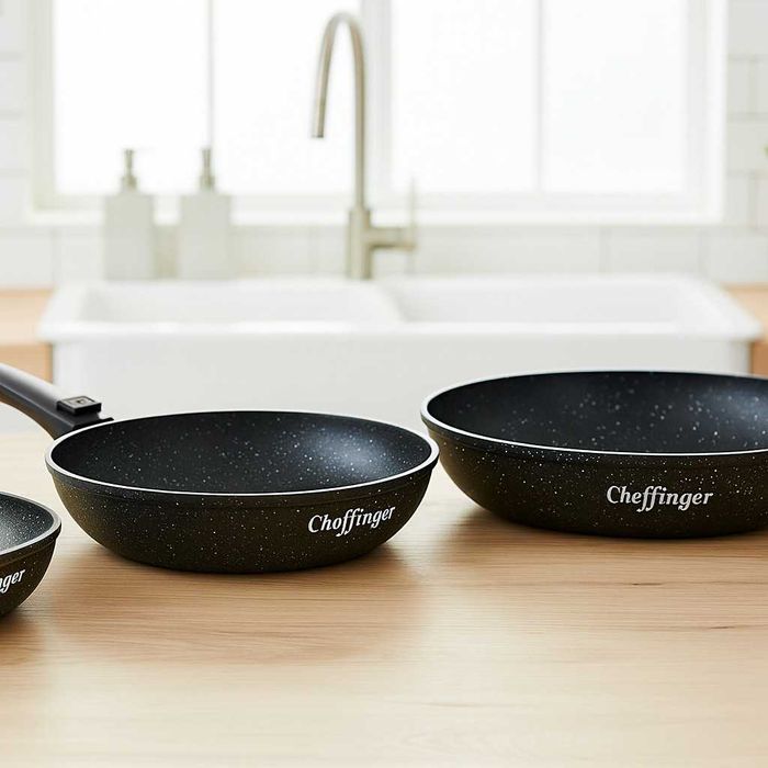 Комплект 3 бр. индукционни тигани Cheffinger с подвижни дръжки