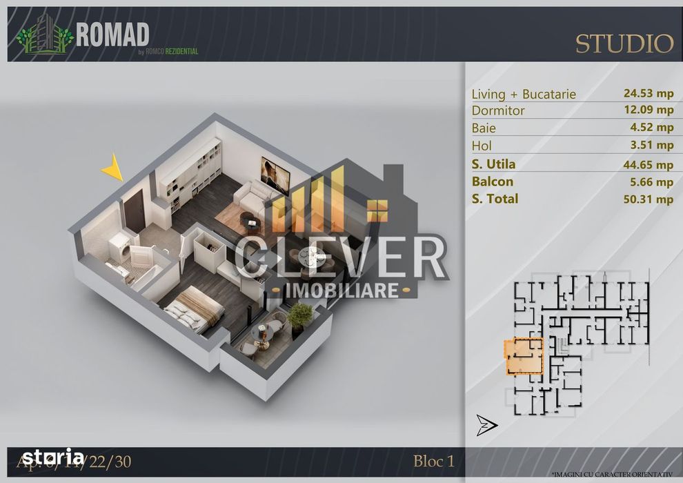 2 camere | Romco | Panouri Fotovoltaice | Comision 0% metrou Teclu