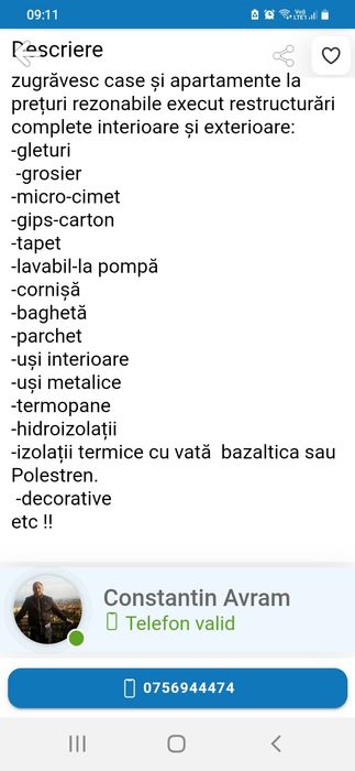 Zugrav, Amenajări interioare și exterioare de la A/Z 8