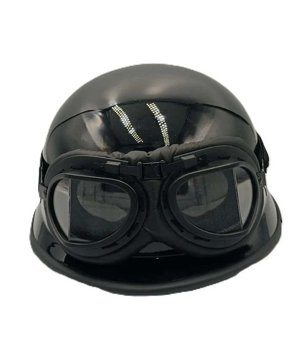 Комплект каска за мотор ретро чопър тип канче войнишка и ретро очила