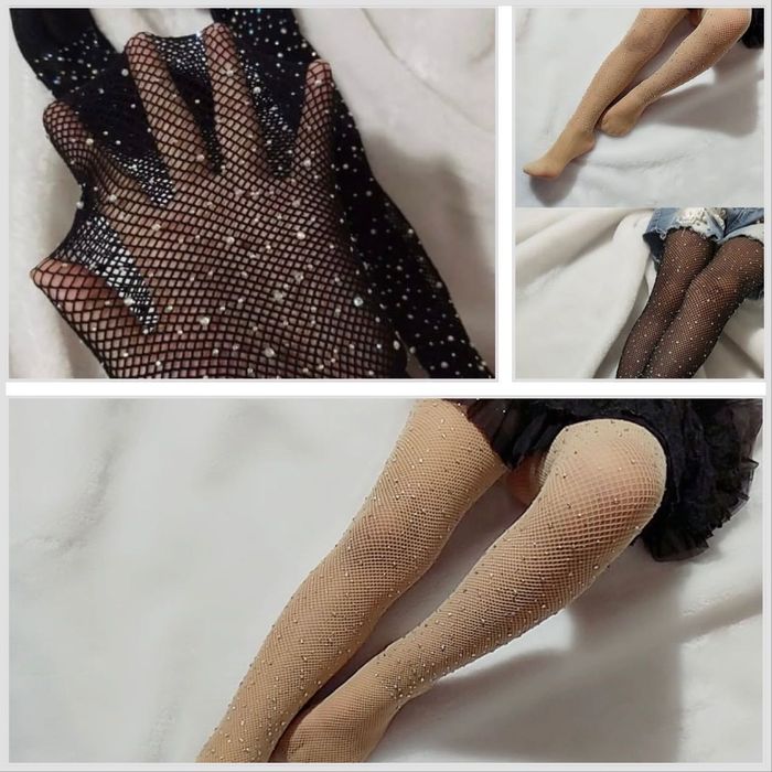 Колготки сетка со стразами