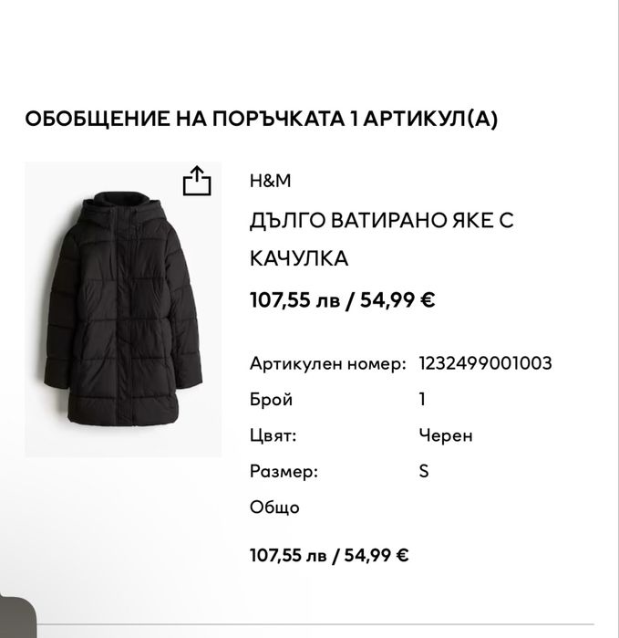 Зимно топло яке hm