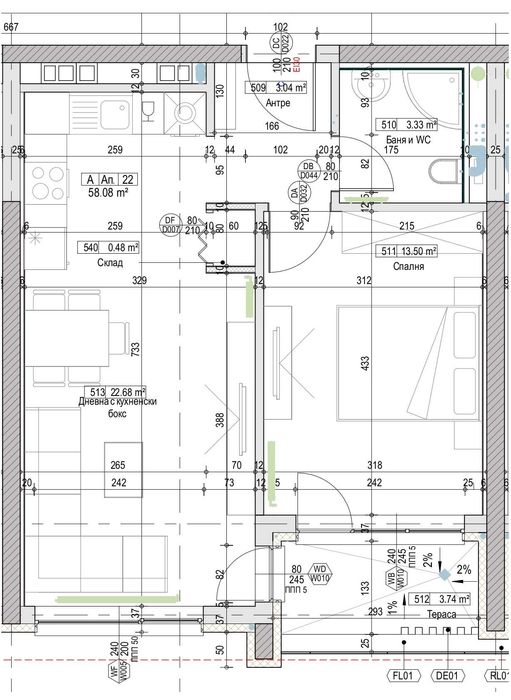 Продава се Двустаен апартамент в Бургас, Лазур - 68 кв.м за 2603 €/кв.м - Снимка #2
