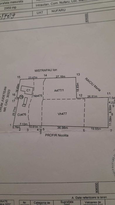 Teren intravilan 2.959 mp cu deschidere la două străzi – Malcoci, Tulcea