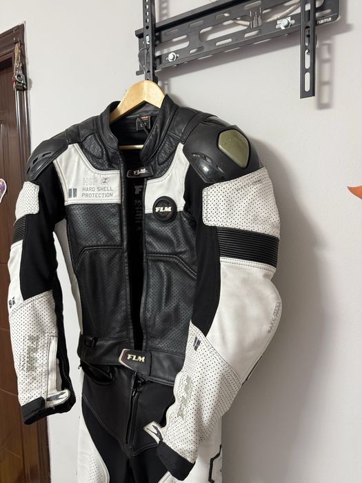 Costum piele moto full piele 2 piese + protectii+ slidere