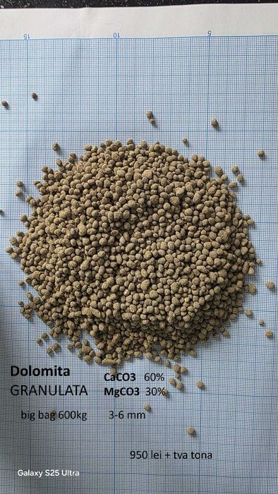 Dolomita, Carbonat de Calciu, Sulfat de Calciu, pulbere SAU GRANULAT
