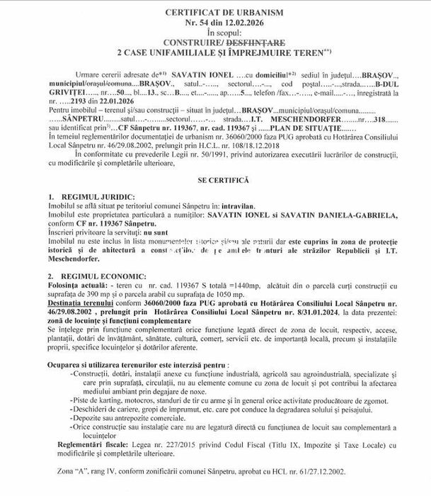 Str. Meschenndorfer / Urbanism Construire 2 Case