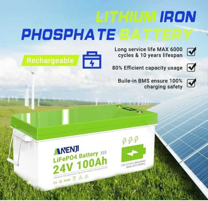 Baterii ANENJi 24V 100AH LiFePO4