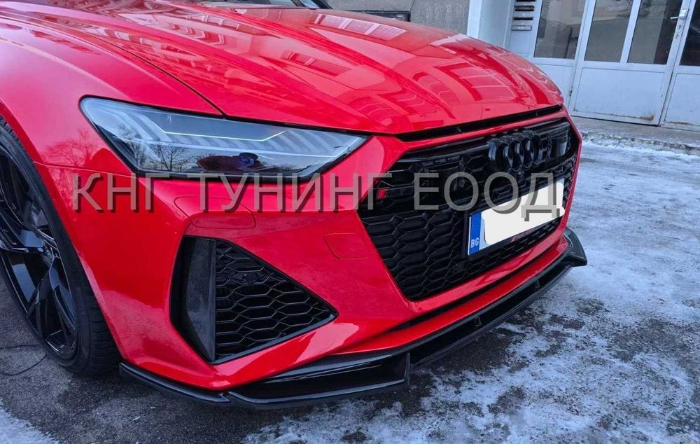 Преден лип спойлер за ауди а6 рс6 ц8 / Audi A6 C8 RS6 Lip Spoiler / добавка за предна броня / нож