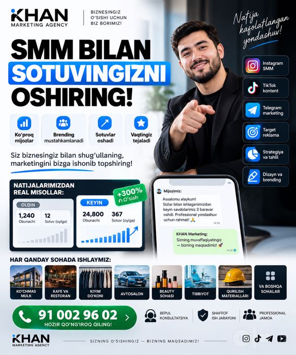 SMM xizmatlari — biznesingizga ko‘proq mijoz va sotuv!
