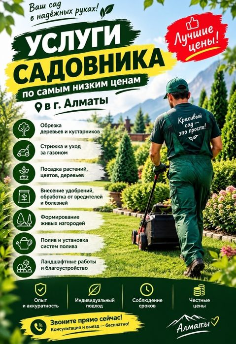 Садовник ( Цены Адекватные)