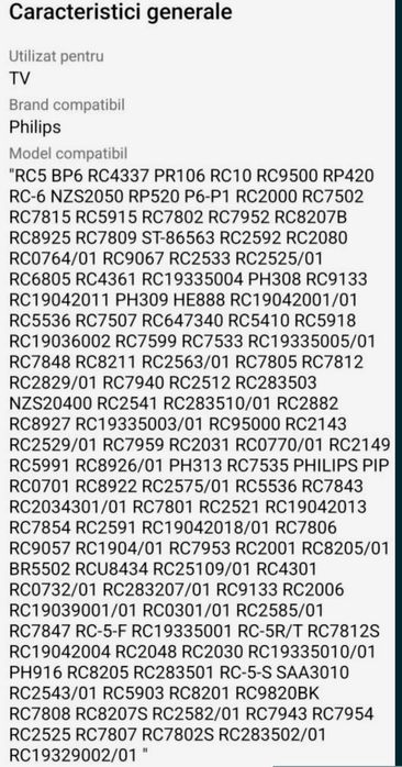 Telecomanda A+ pentru televizor LCD/LED Philips