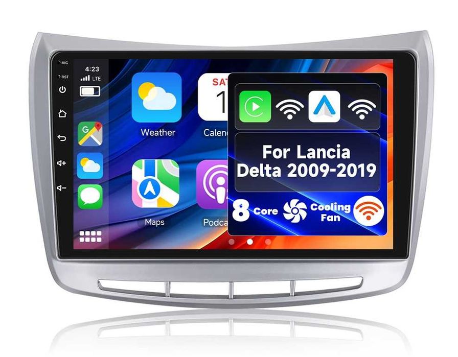 Мултимедия за Lancia Delta, Android, Навигация, Waze, Android Auto, Carplay, Андроид, двоен дин, 2009-2019 година