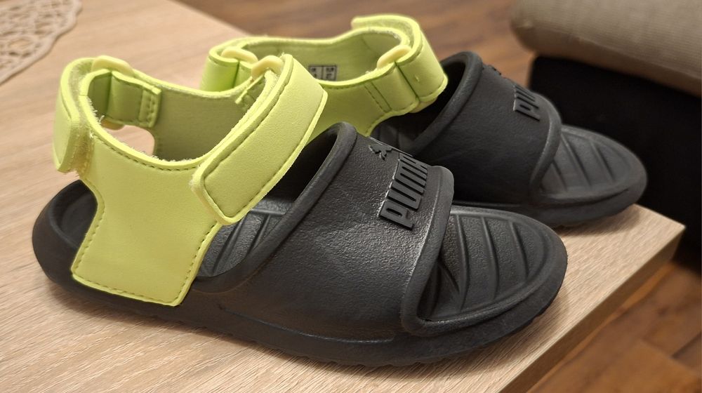 Puma Sandale, marime 27 (16,5 cm),  cu închidere velcro Divecat V2 Injex, Negru/Galben