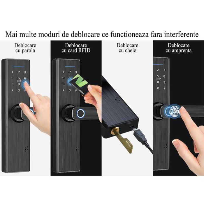 Yala Incuietoare inteligenta Smart IARMAC, Tuya, broasca inclusa, Maro