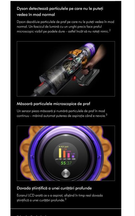 aspirator vertical fara fir  Dyson V15 Nou Nefolosit