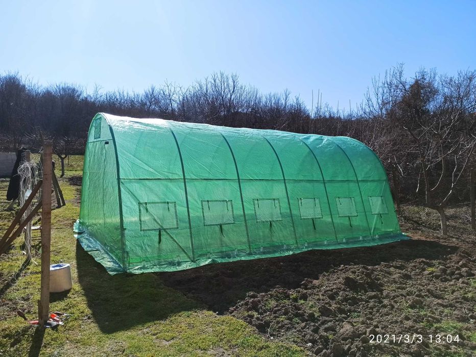 Парник 4х6 м 230 см височина, тръби 32 мм, PE 180 g/m2