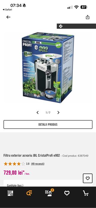 Acvariu si filtru jbl e902