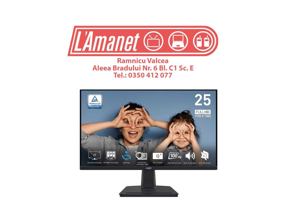 Monitor Led Gaming 24" MSI Pro MP251 FHD IPS 1 ms 100 Hz Stare Buna