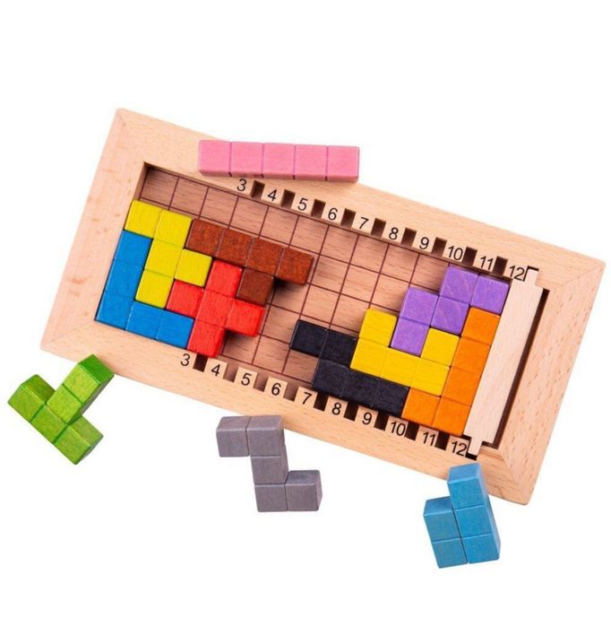 Joc de logica - Tetris din lemn BigJigs, 3 ani+