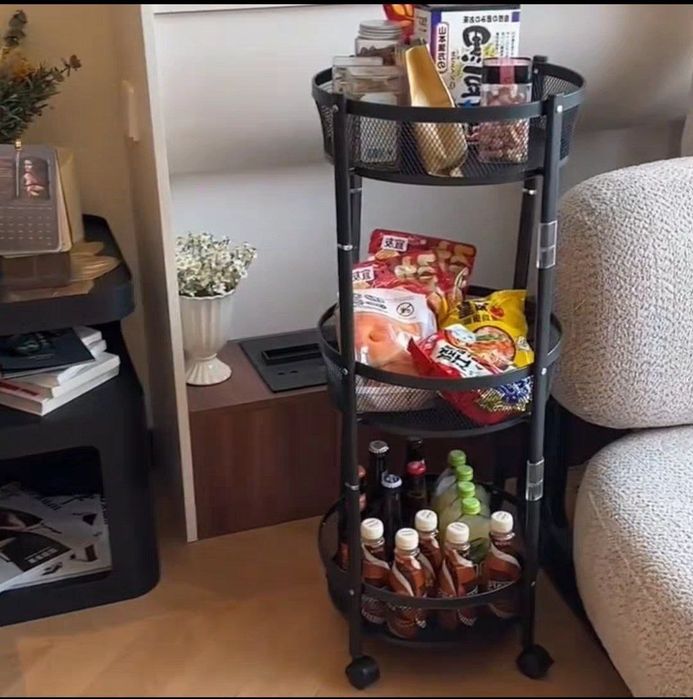 Складная круглая железная этажерка