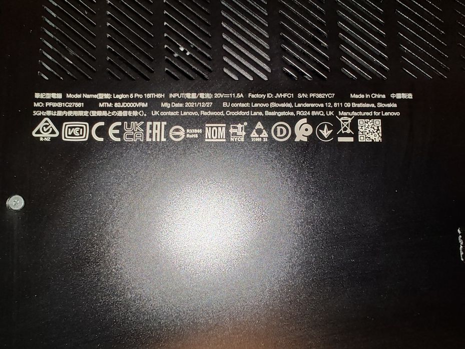 Laptop Gaming Lenovo Legion 5 Pro 16ITH6H  i7-11800H 64GB Ram RTX3060