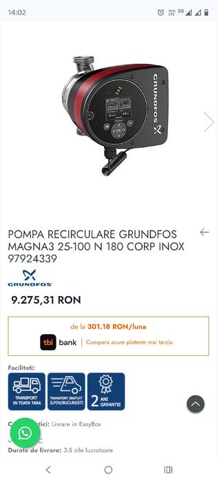 Pompă Grundfos Magna 3