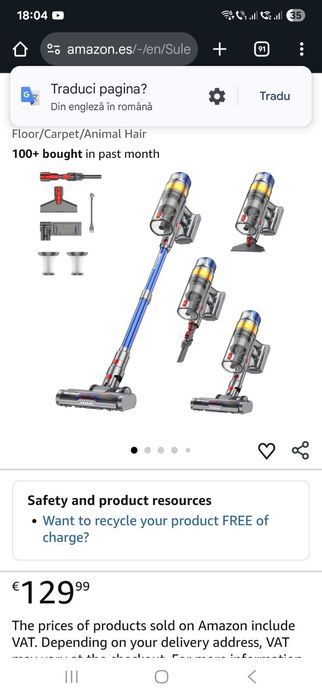 Aspirator fără fir X8 48Kpa/580W/70min, Model 2025 1.6L