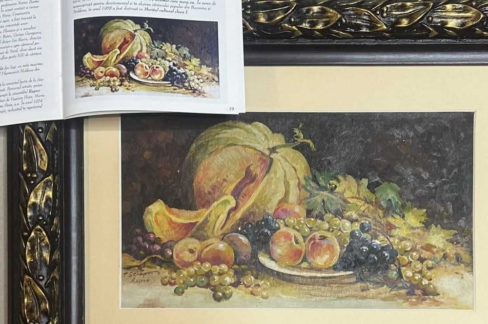 Toader Schipor Tablou Fructe de toamnă + album, pictura ulei rama lemn