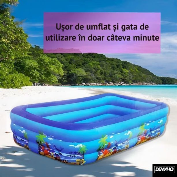 Piscina gonflabila XXL din PVC rezistent, 300x172x54 cm.