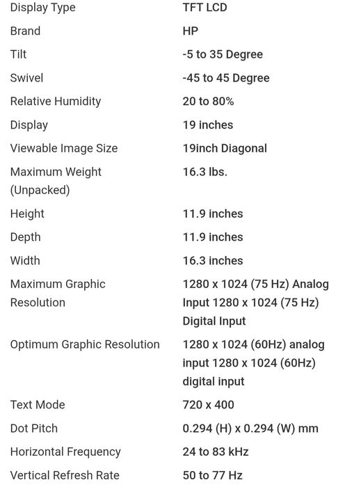 Монитор HP 1950G 19 инча