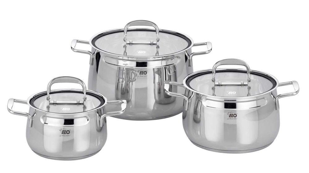 Set 3 Oale de inox cu capac Extra Top German Quality - ELO Mystery
