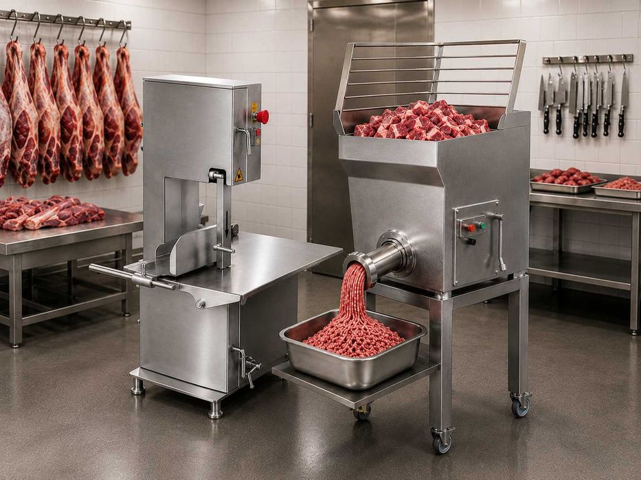 Linie procesare carne si obtinere de mezeluri, afumaturi si specialități din carne - Productivitate 1 Tona /zi