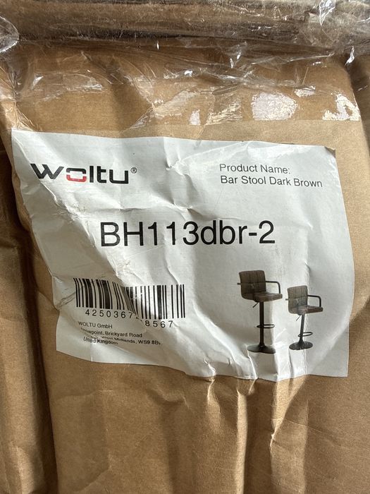 Set de 2 scaune de bar WOLTU, maro închis, pentru micul dejun, pentru insulă de bucătărie, noi