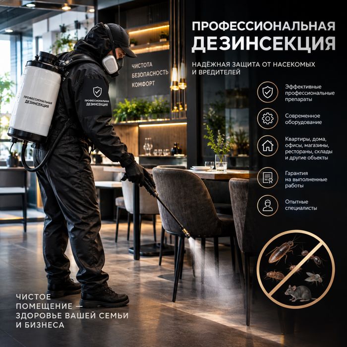 Обработка от любых насекомых /Гарантия/Для физ и юр лиц /Дезинсекция