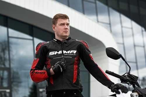 Кожено мото яке SHIMA STR 2.0 Red/Black гърбица,протектори,вентилация